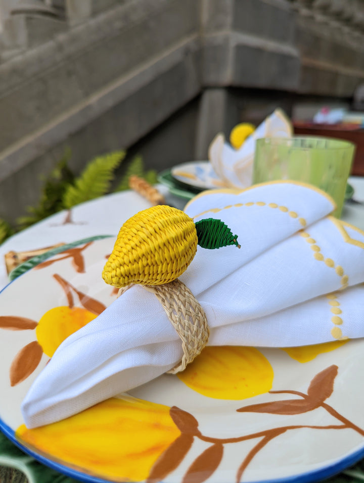 Lemon hand woven Napkin Rings, Sold individually-Napkin Rings-LNH Edit