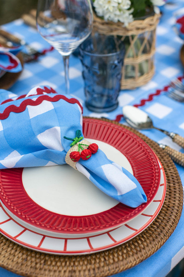 Cherry hand woven Napkin Rings, Sold individually