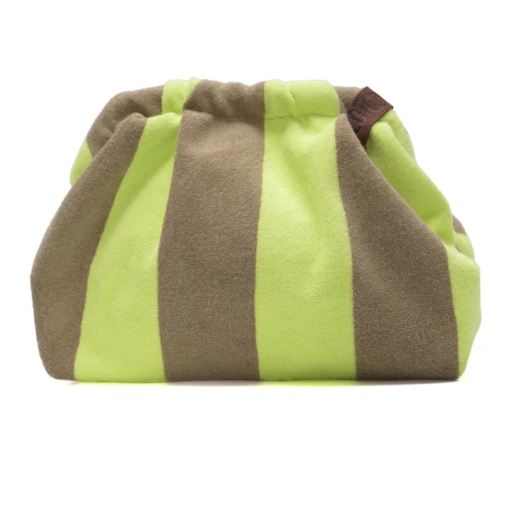 LIME &amp; TAUPE Stripe Clutch Bag