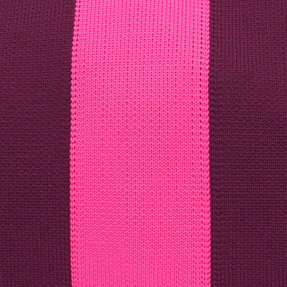 NEON PINK &amp; BURGUNDY Stripe Clutch Bag