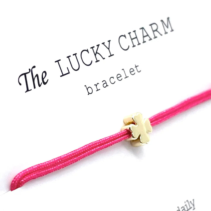Shamrock, Lucky Charm bracelet pink