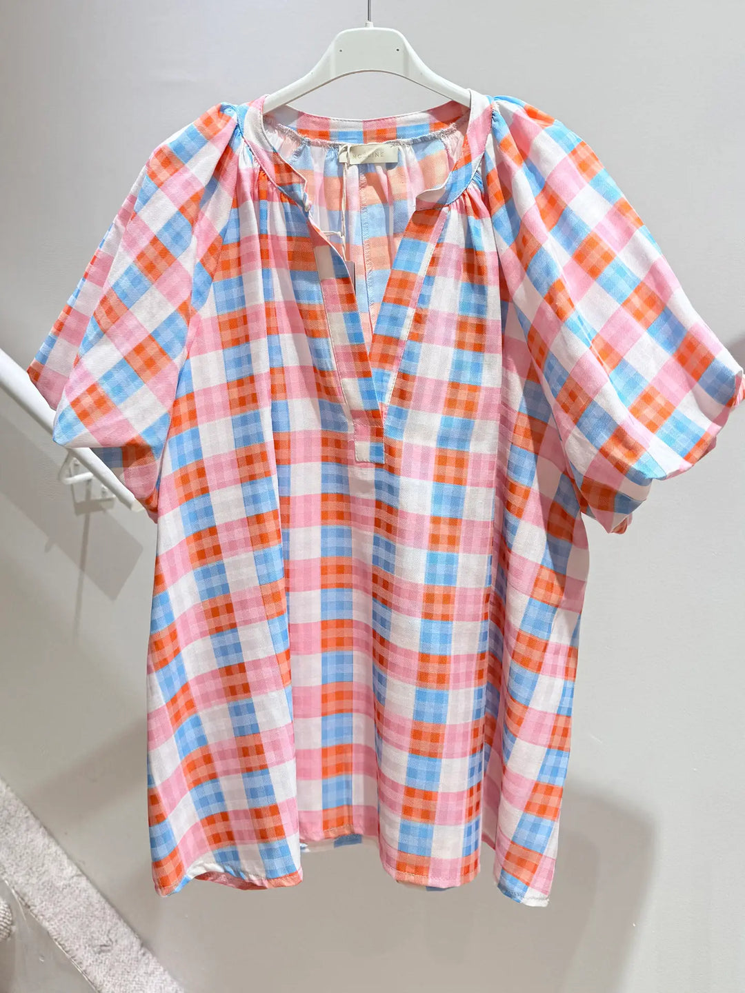 Plaid Puff Sleeve Dress
