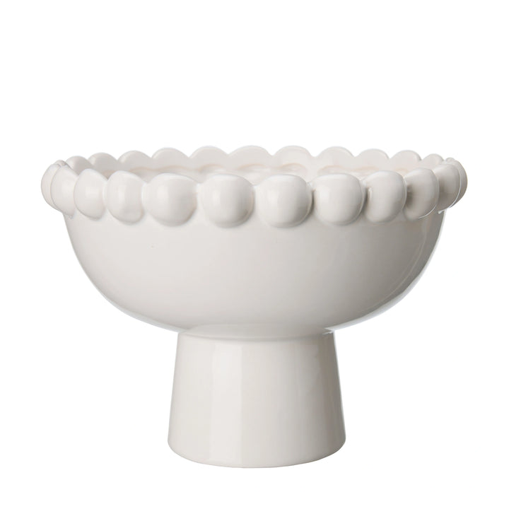 Mary White Ceramic Planter on Foot