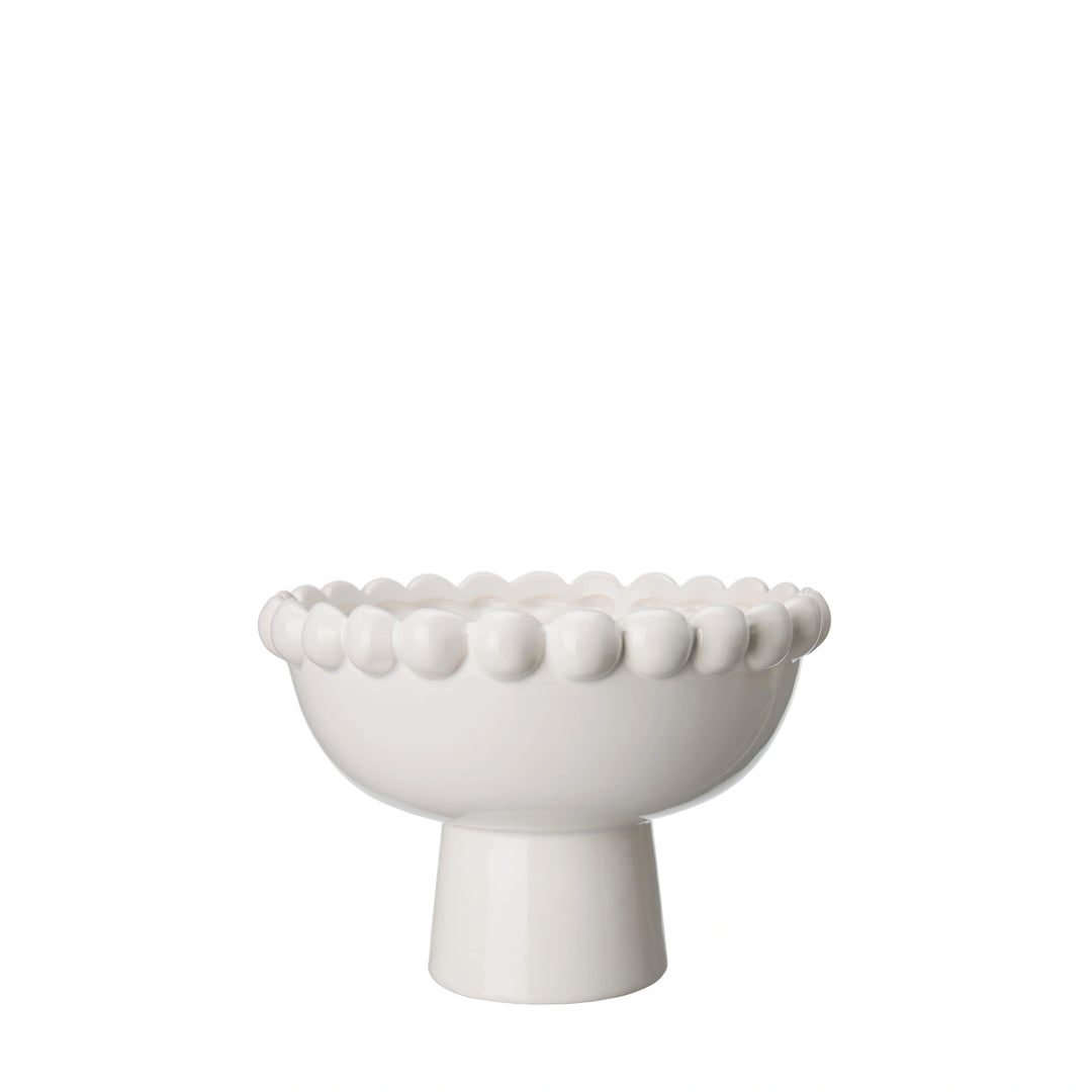 Mary White Ceramic Planter on Foot
