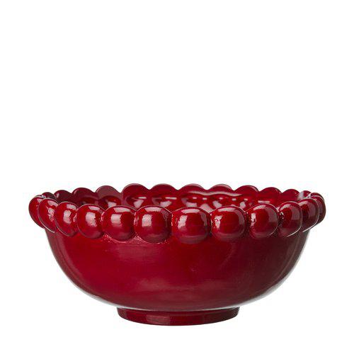 Mary Red Ceramic Planting Bowls, Set of 2