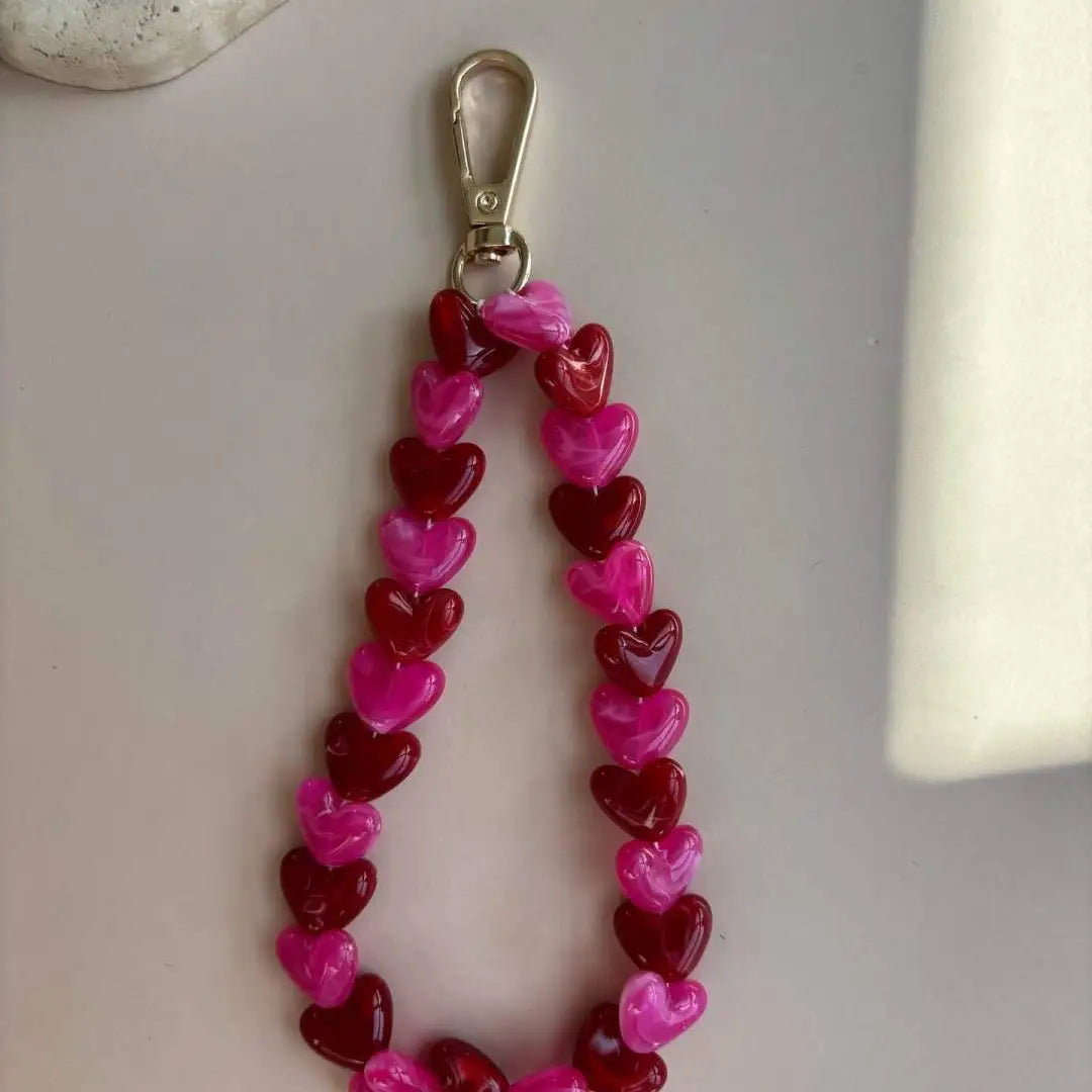 Big Heart Phone Cord ¦ Pink &amp; Red