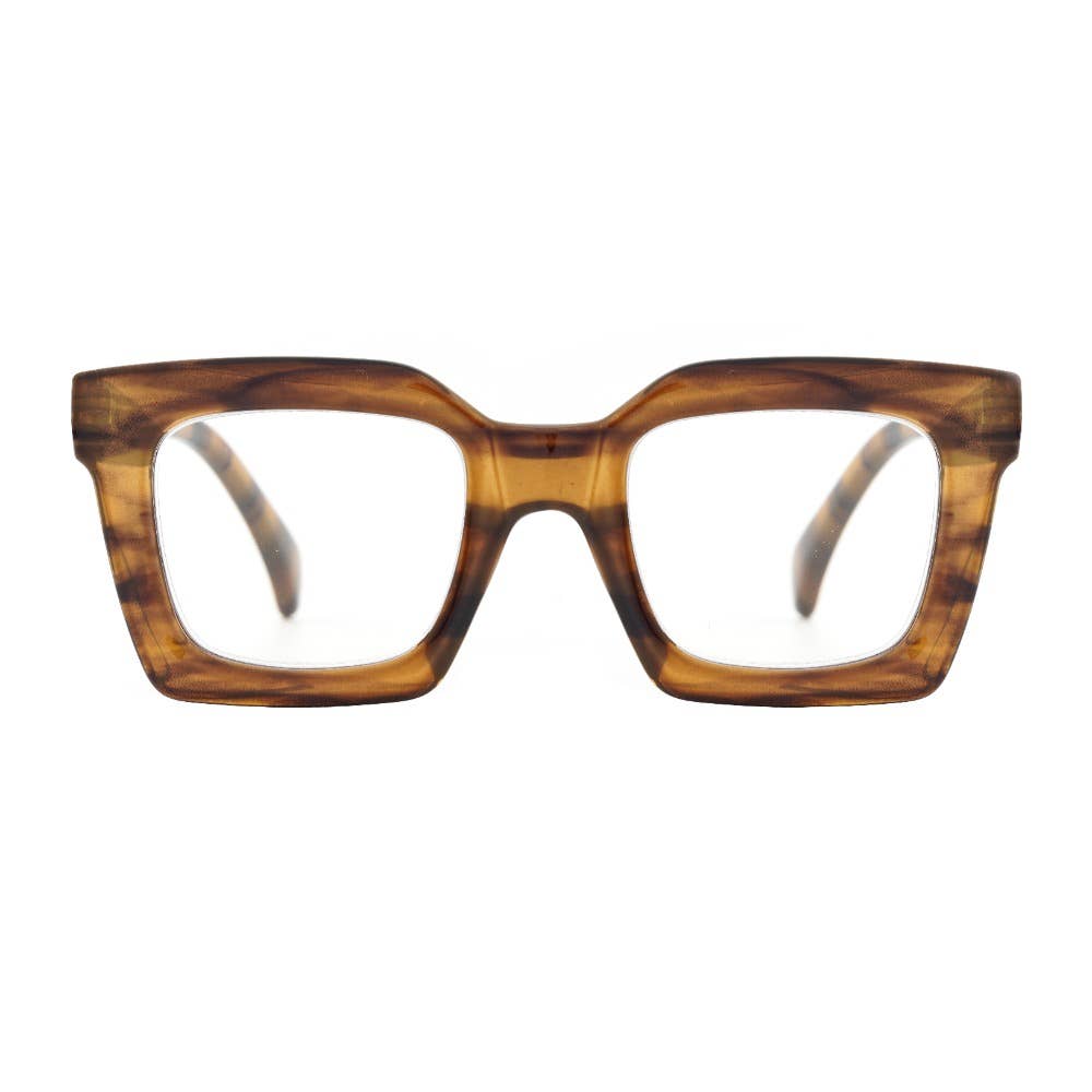 Ryan Simkhai | FIONA | Striped Brown | Blue Light-reading glasses-LNH Edit