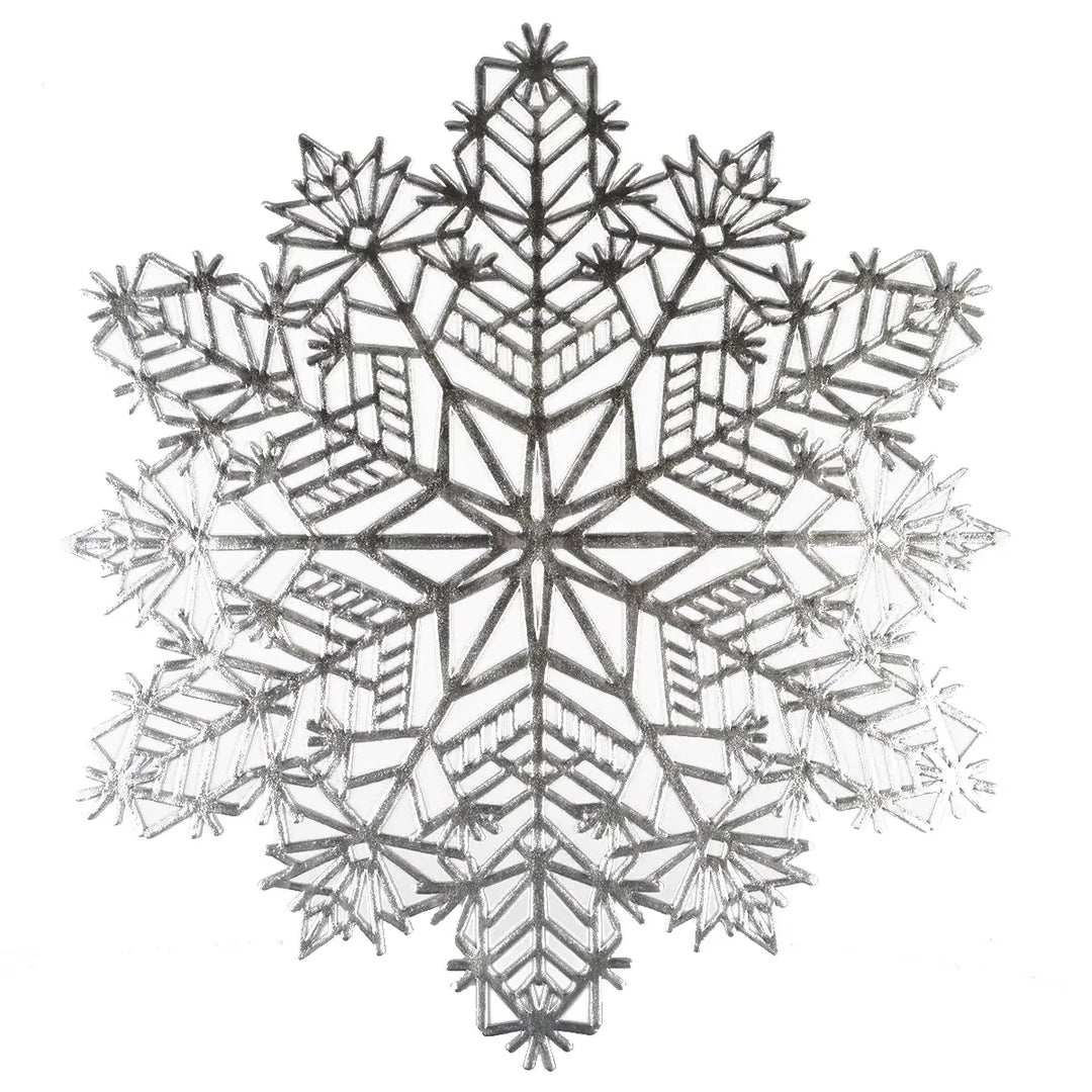 Silver Snowflake Charger, sold Individually-Placemats-LNH Edit