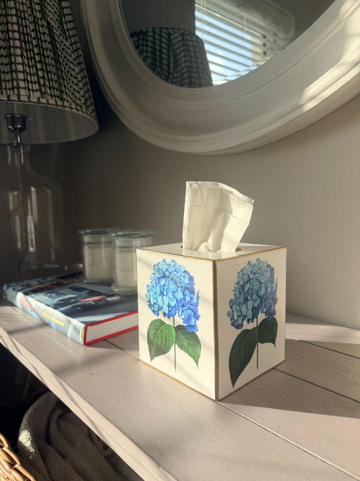 Blue Hydrangea Tissue Box Cover