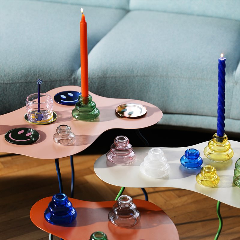 Colorful glass candle holder