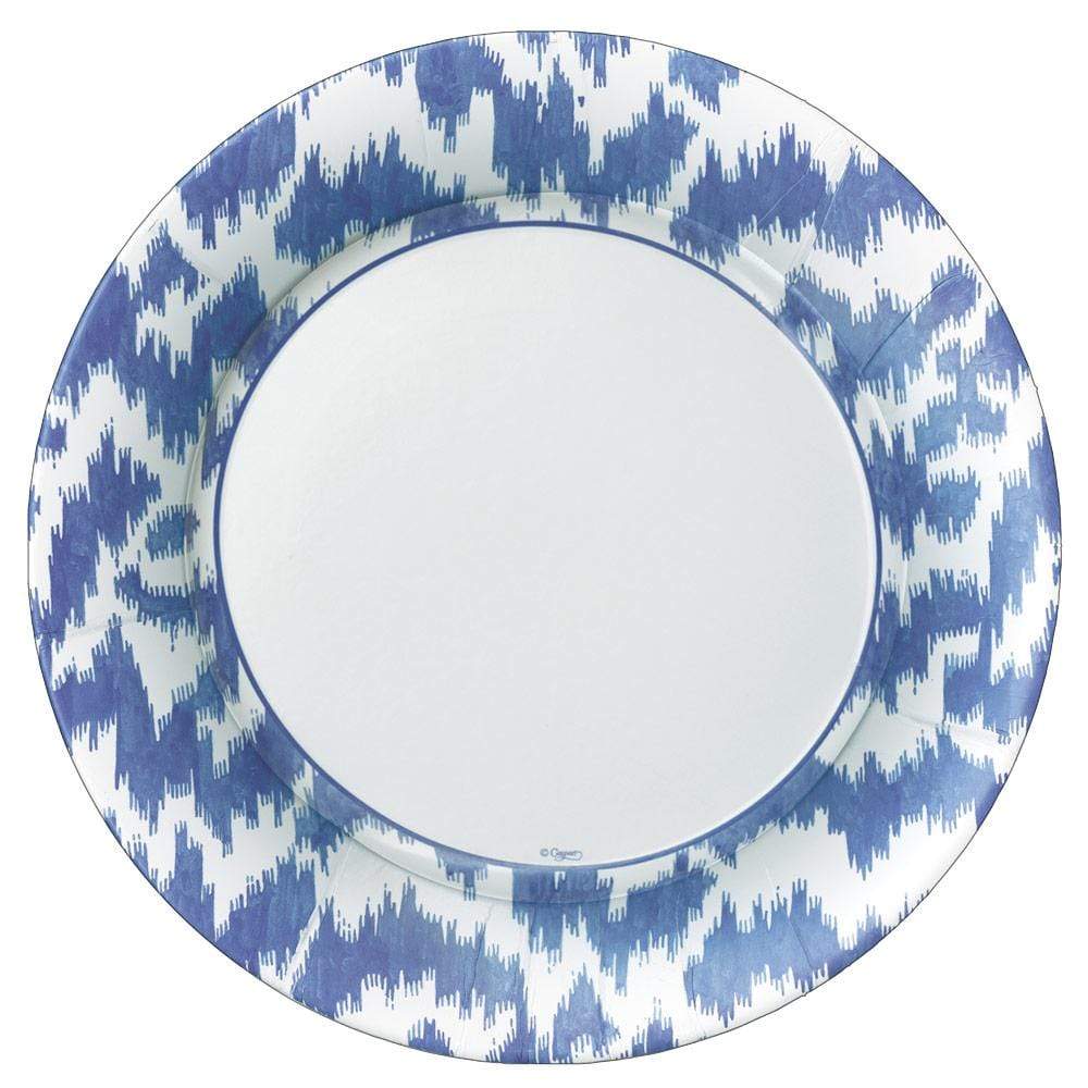 Modern Moiré Paper Dinner Plates in Blue, 8 per pack-Paper Plates-LNH Edit