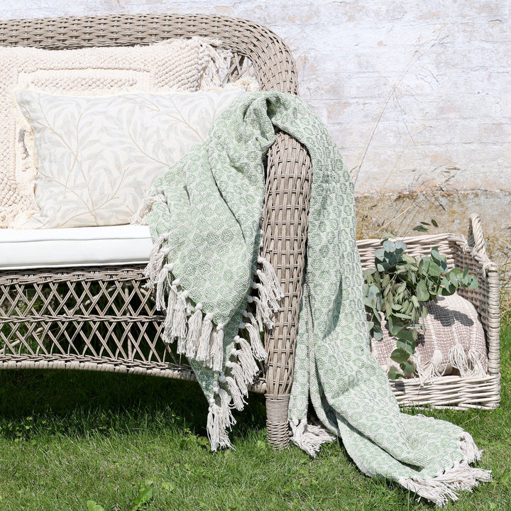 Aix Sage cotton throw