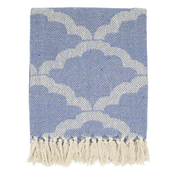 Aix Blue Cloud cotton throw