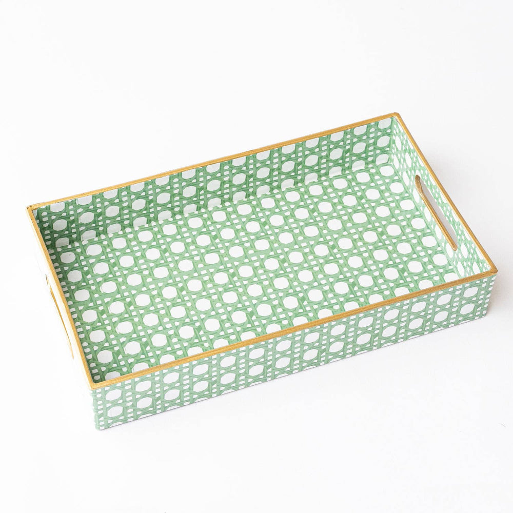 Green Cane Vanity Tray-Trays-LNH Edit