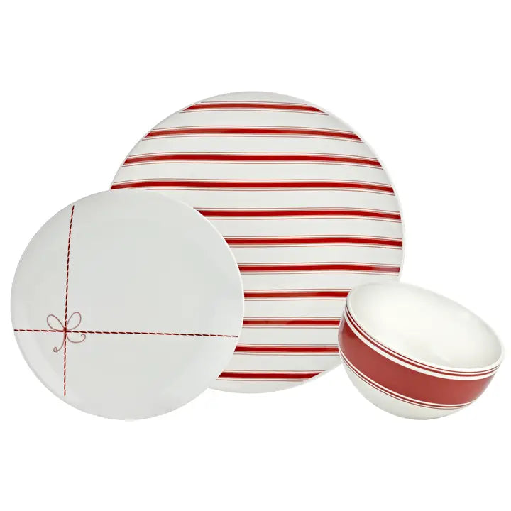 12 Piece Christmas Porcelain Dinner Set - Service For Four