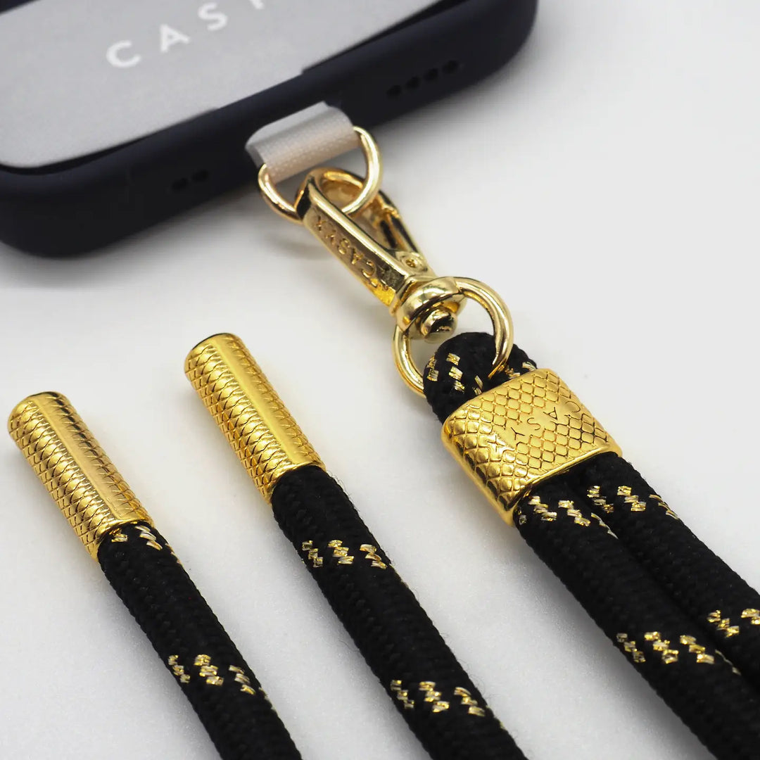 Telephone Cord Black and Gold