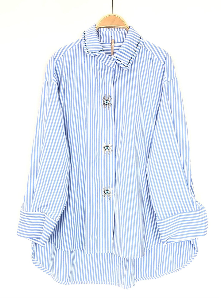 Striped Blue & White Shirt--LNH Edit