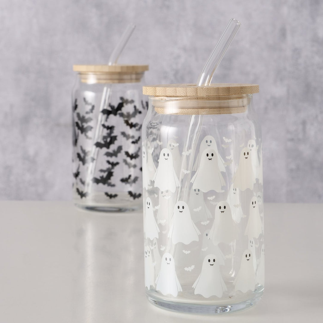 Party Ghostie Glass with Straw