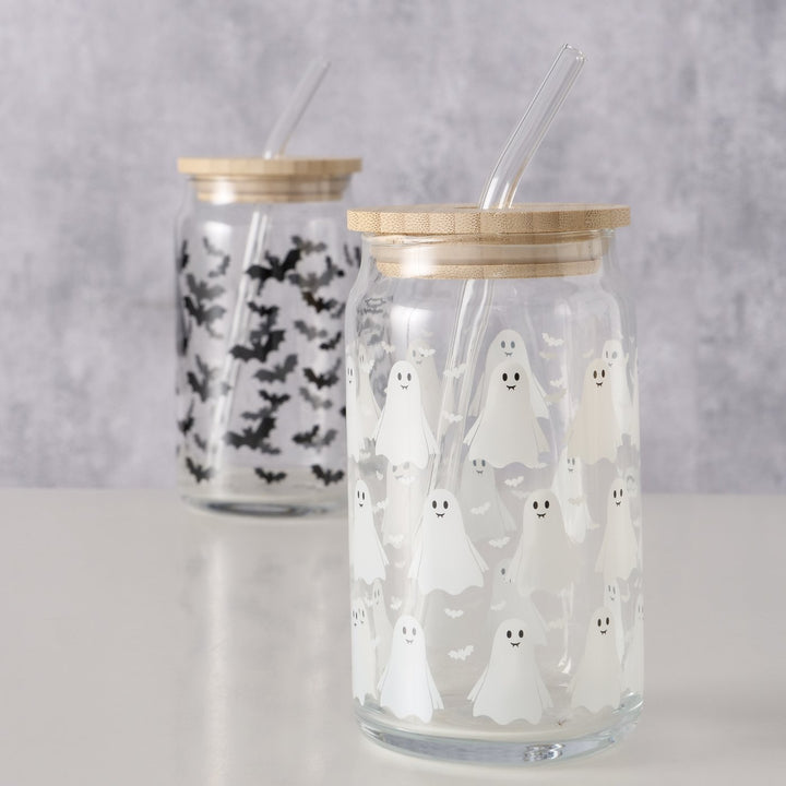 Party Ghostie Glass with Straw