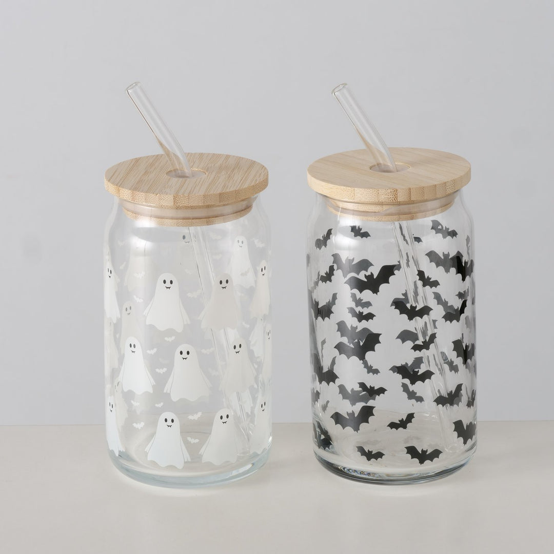 Party Ghostie Glass with Straw