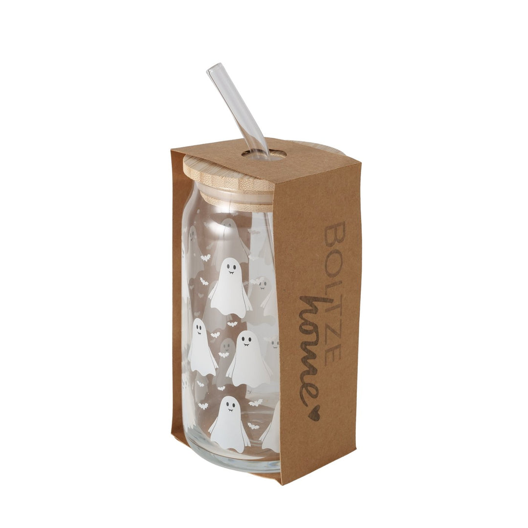 Party Ghostie Glass with Straw