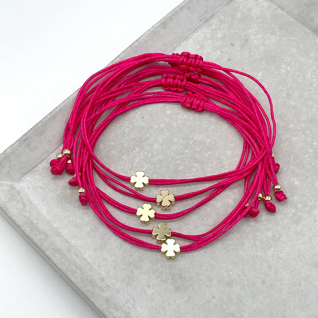 Shamrock, Lucky Charm bracelet pink