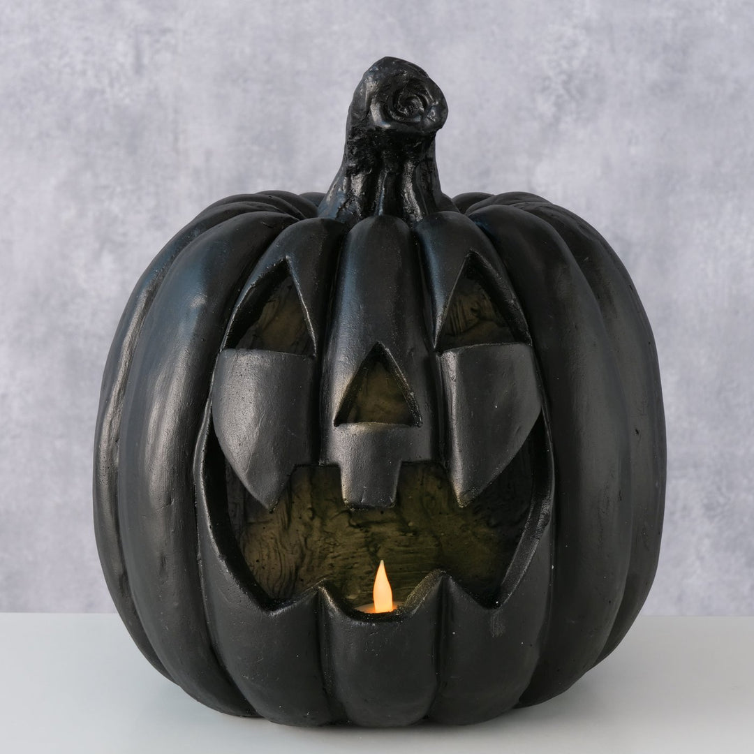 Large Black handpainted ceramic Pumpkin