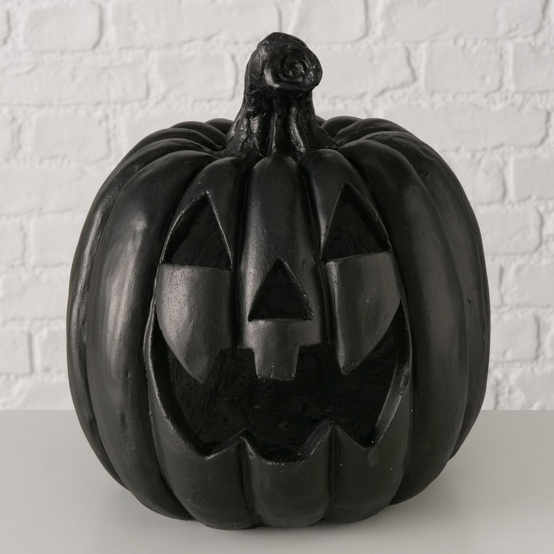 Large Black handpainted ceramic Pumpkin