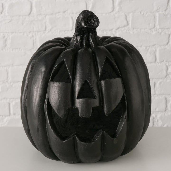 Large Black handpainted ceramic Pumpkin