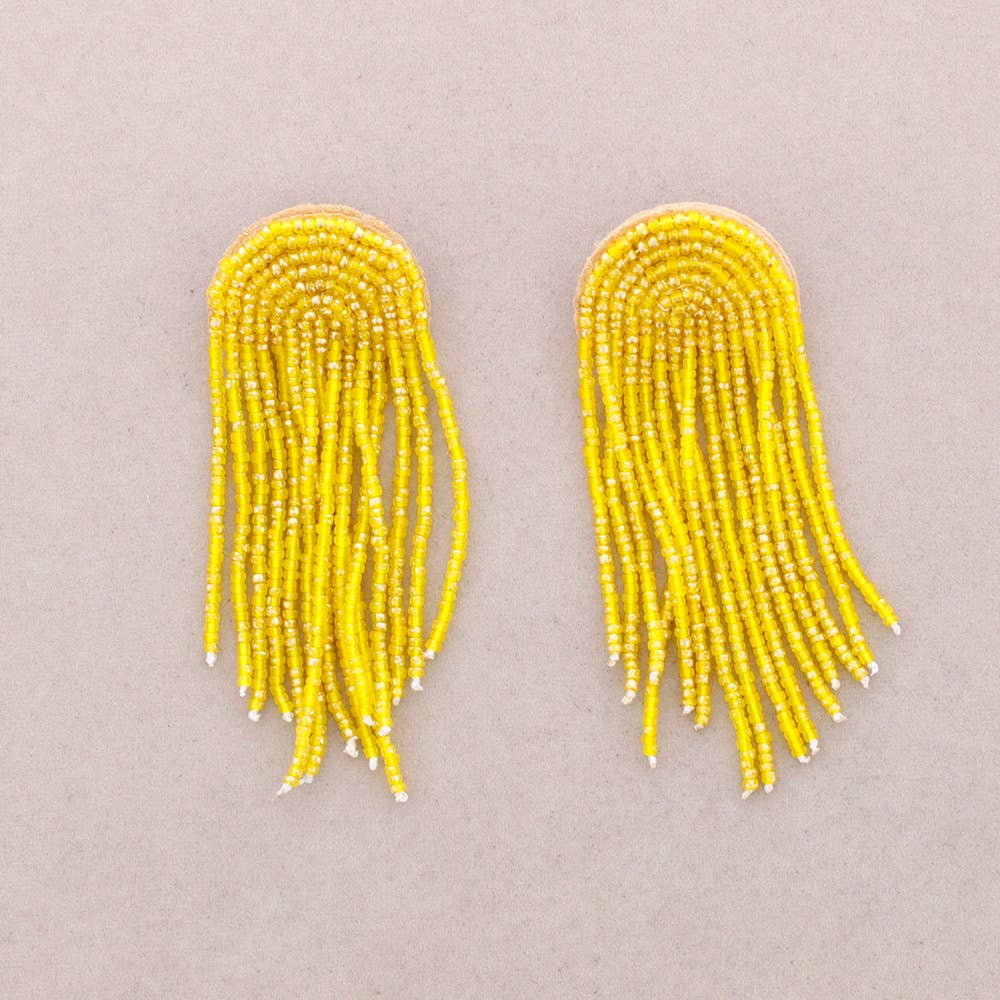 Yellow Beaded Earrings-Bracelets-LNH Edit