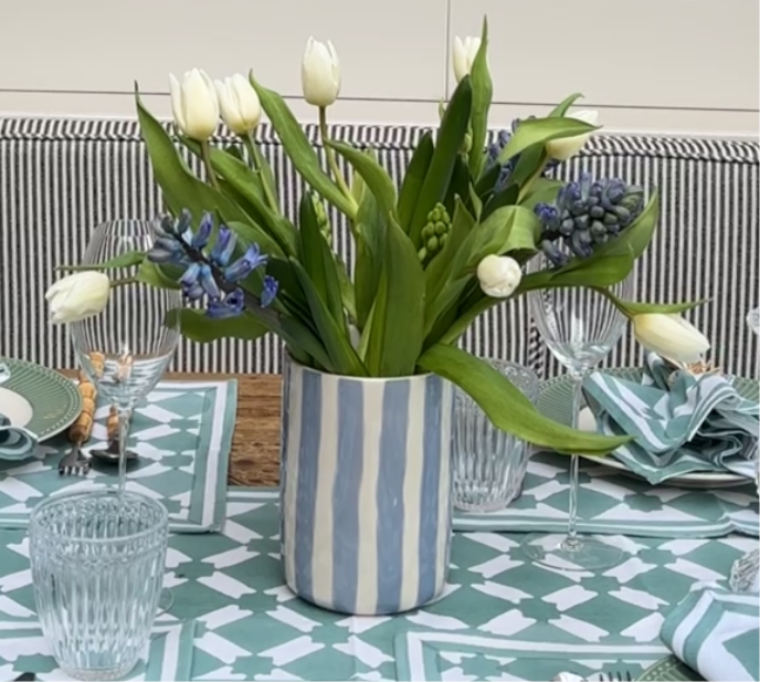 Vase Stripes - morning azzurro