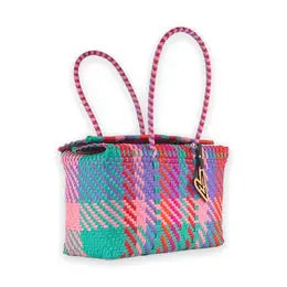 Medium Finch Basket Pink /Turq-Tote Bags-LNH Edit