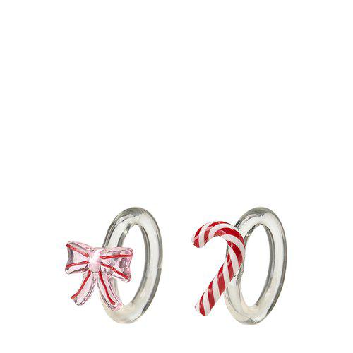 Glass napkin ring set of 2