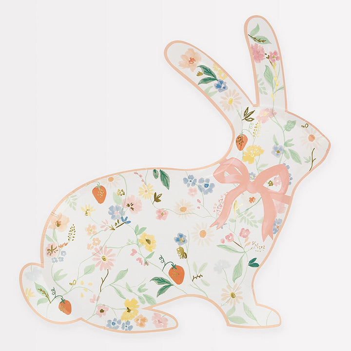 Elegant Floral Bunny Shaped Plates (x 8)