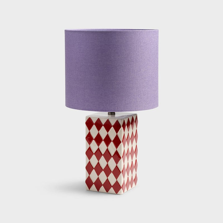 Lamp grid print - red