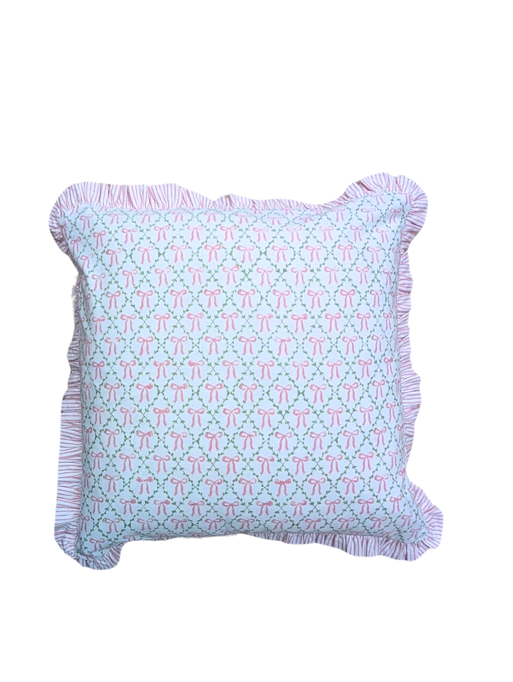 Elizabeth Pink Frill Cushion Cover-Cushion Covers-LNH Edit