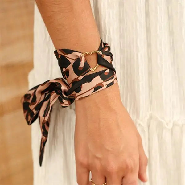 Skinny Silk-touch orange scarf