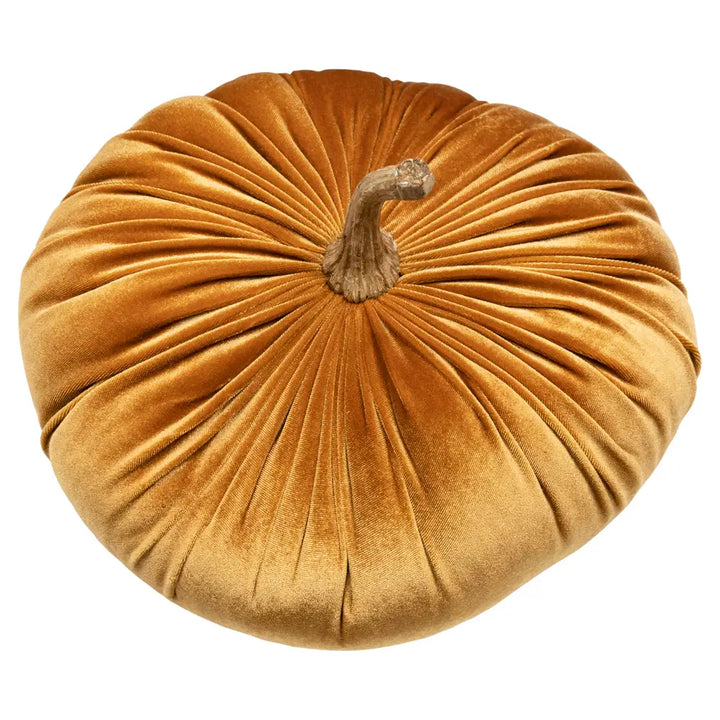 Decorative Velvet Pumpkin Orange 28cm