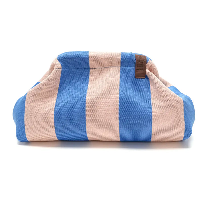 BLUE &amp; CREAM Stripe Clutch Bag