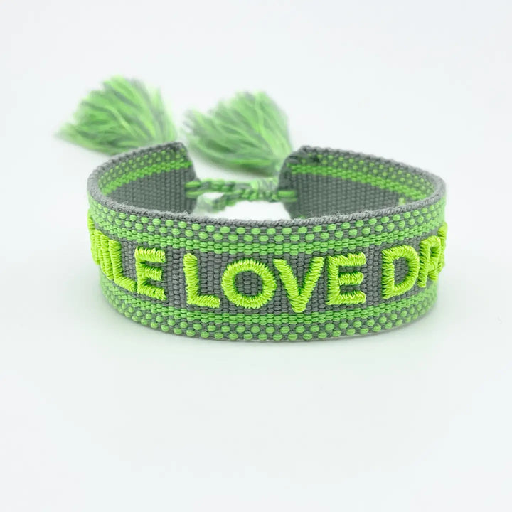 Smile , Love , Dream Woven Bracelet