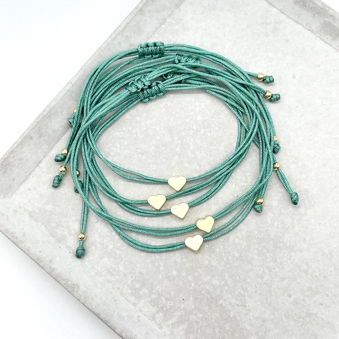 Heart, Lucky Charm bracelet green