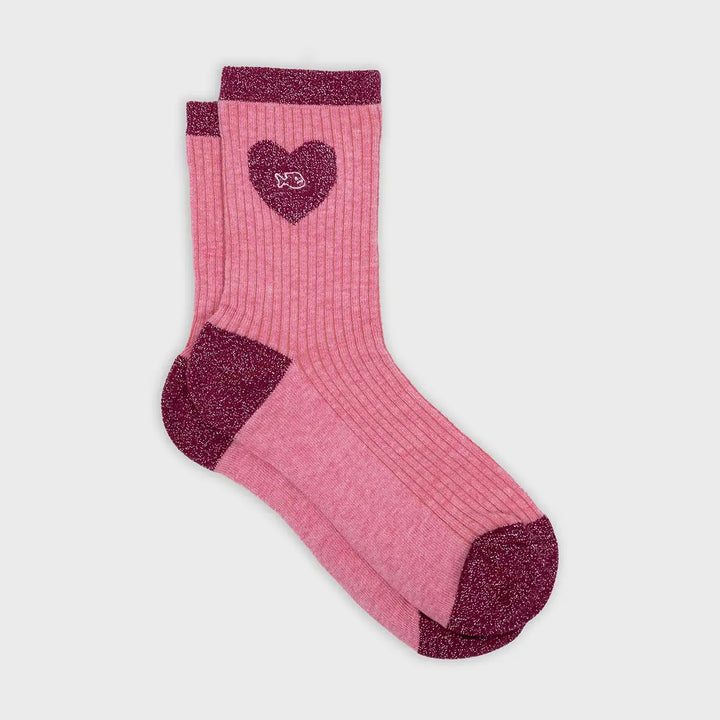 Heart Socks - Light Pink and Pink