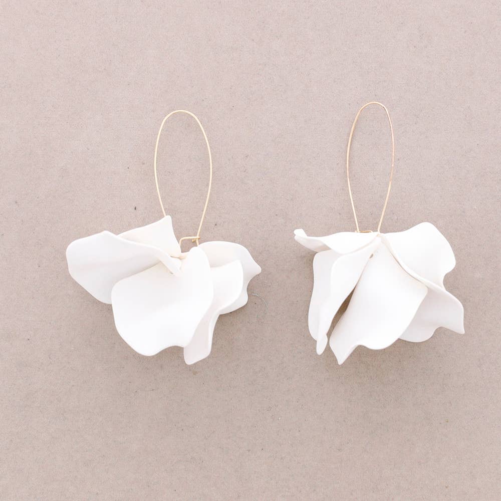 White Petal Earrings-Bracelets-LNH Edit