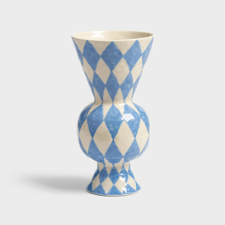 Vase rhombic blue