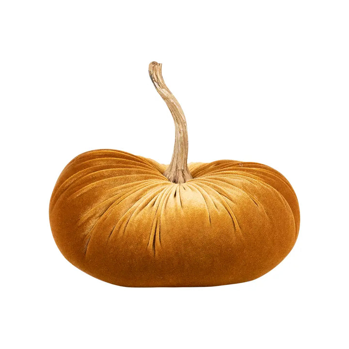 Decorative Velvet Pumpkin Orange 25cm