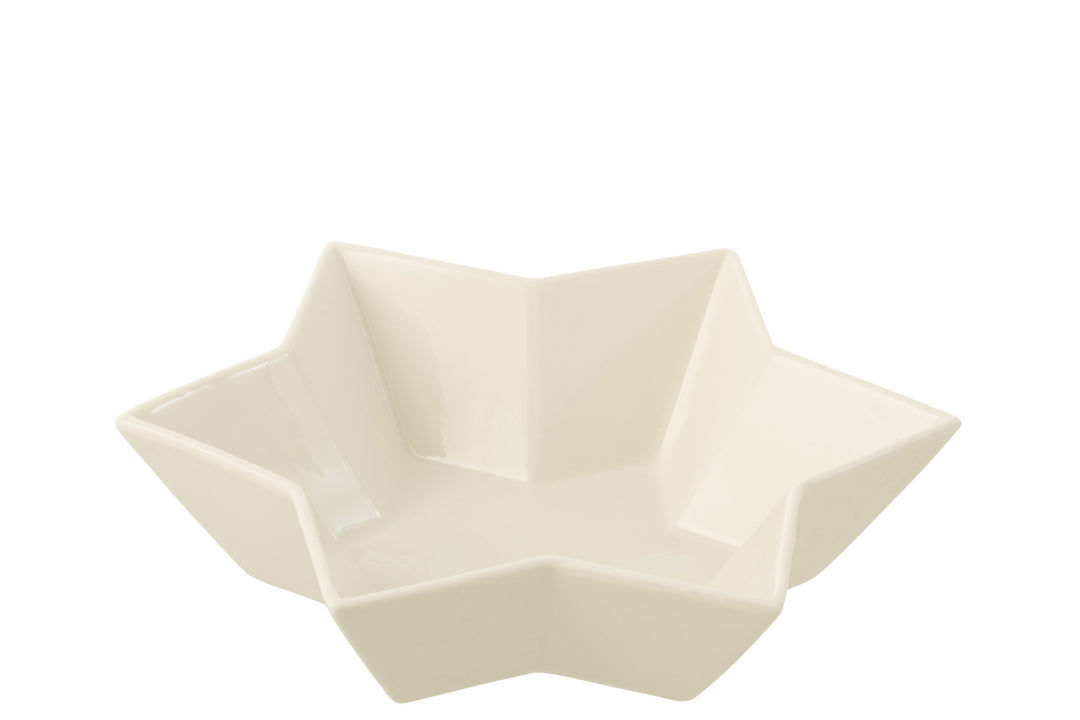 White Porcelain Star Bowl-Serving Platters & Dishes-LNH Edit