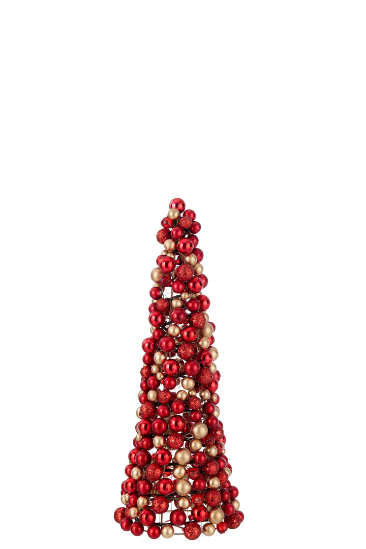 Christmas Cone Tree - Red and Gold Ball Decorations, 2 sizes-Trees-LNH Edit