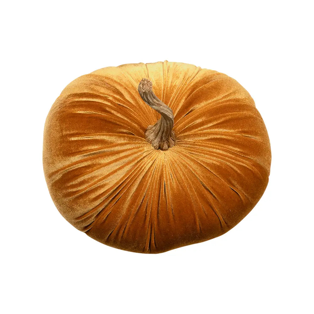 Decorative Velvet Pumpkin Orange 25cm
