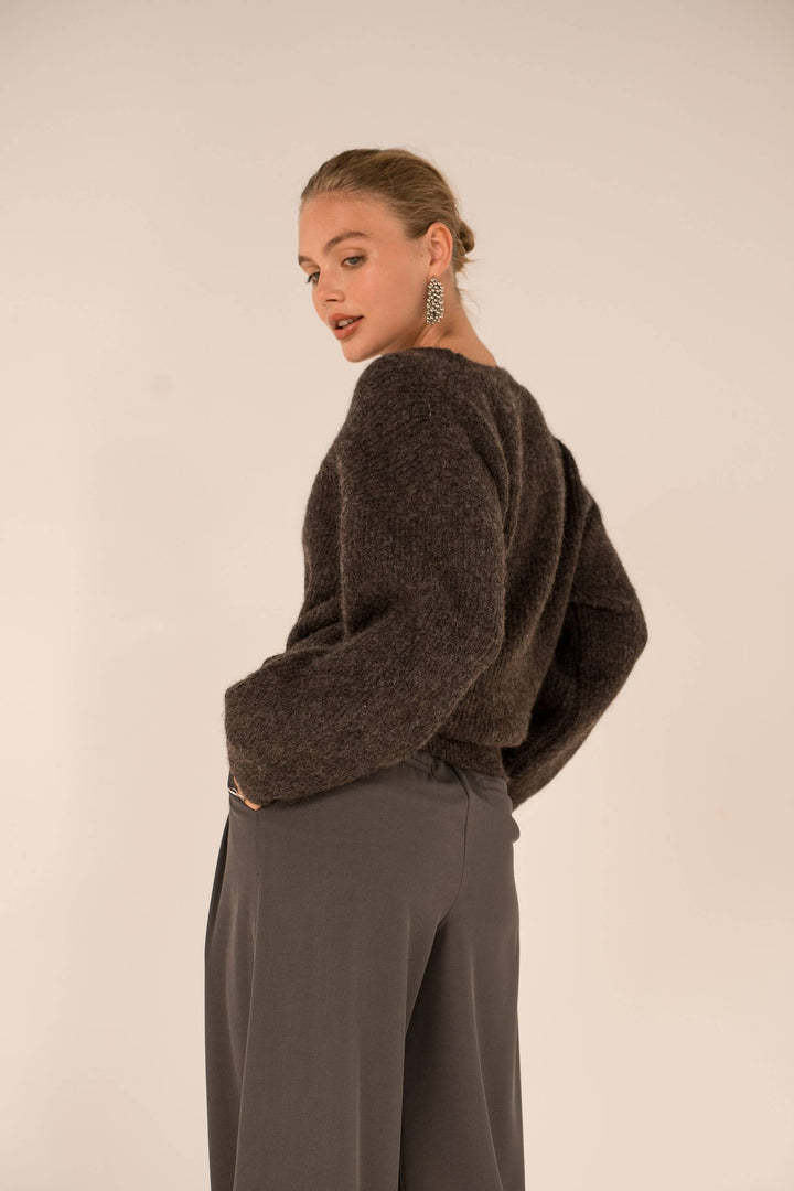 Chocolate Wrap-around cardigan