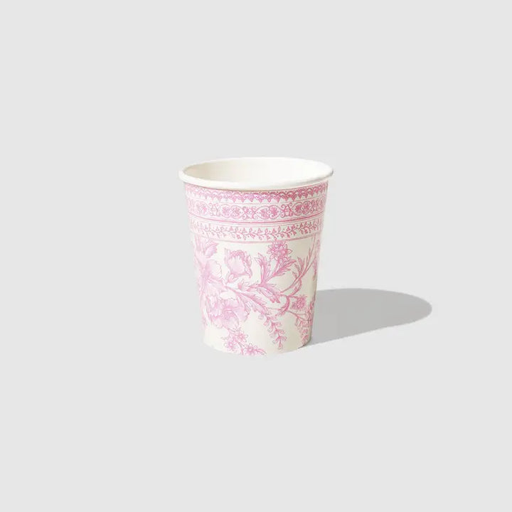Pink Toile Paper Cups, Pack of 10